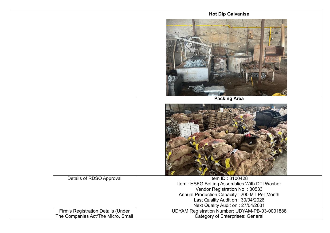 Page 5 of the Manu Engineers RDSO company profile