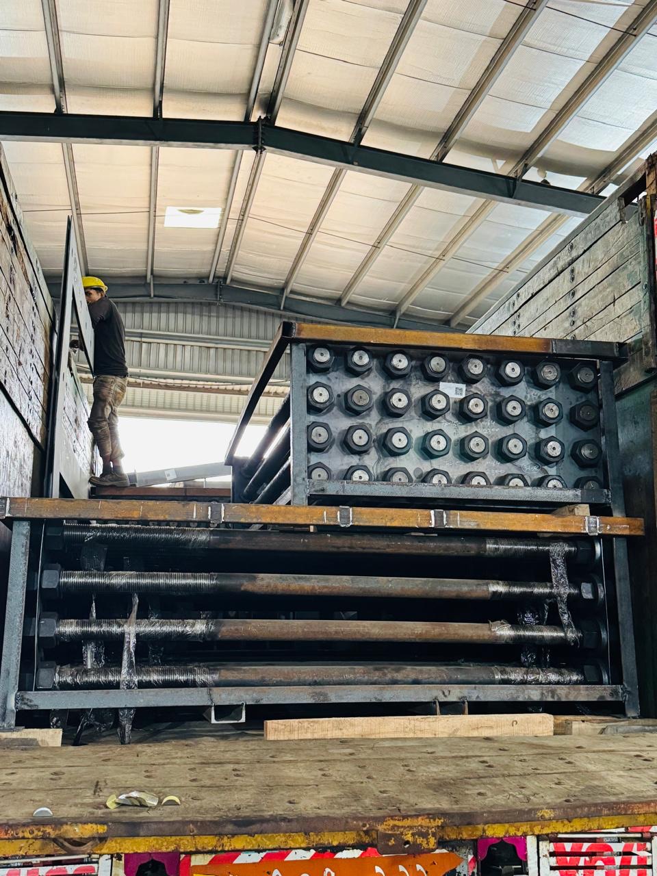 Heavy anchor assemblies prepared for dispatch