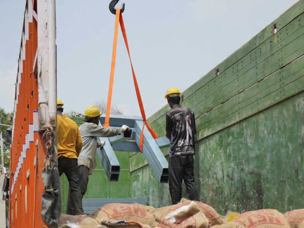 replace the damaged lifting sling in this